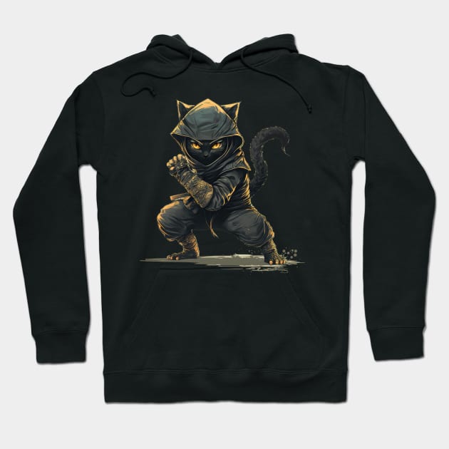 Stealthy Ninja Cat Hoodie by dmac